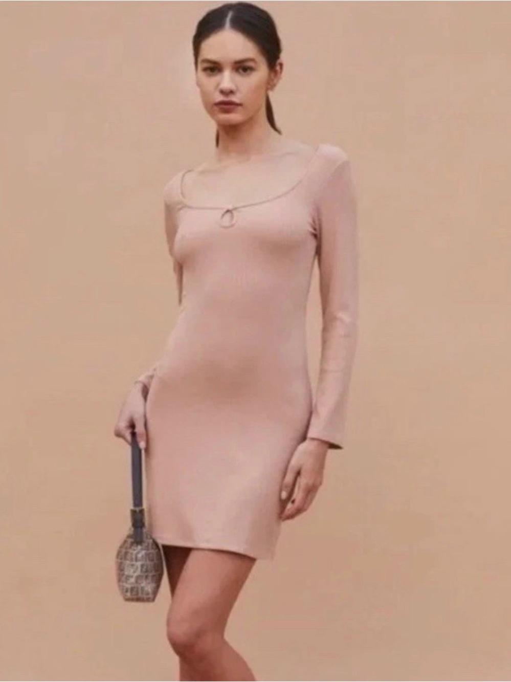 Reformation Jeans Elias Serenade Ribbed Mini Dress Pink M